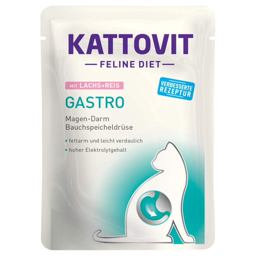 Feline Gastro Porsjonspose 24 x 85 g - Laks & Ris