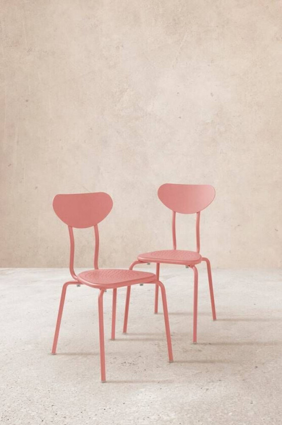 utestol 2-pk Mørk pudderrosa