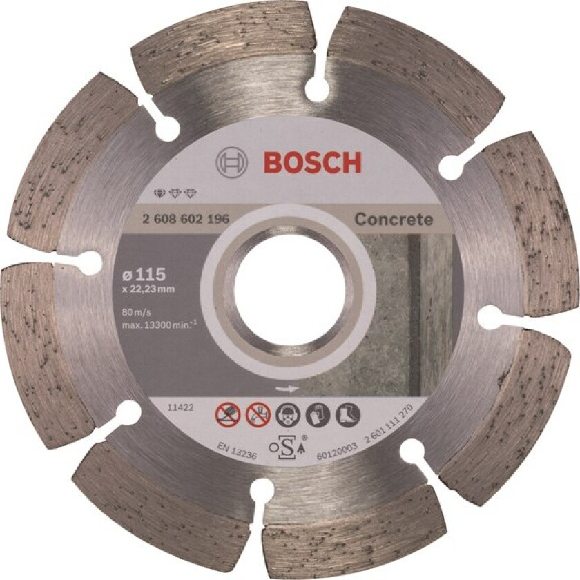 Diamantkappeskive standard for Concrete 115 x 22,23 x 1,6 x 10 mm