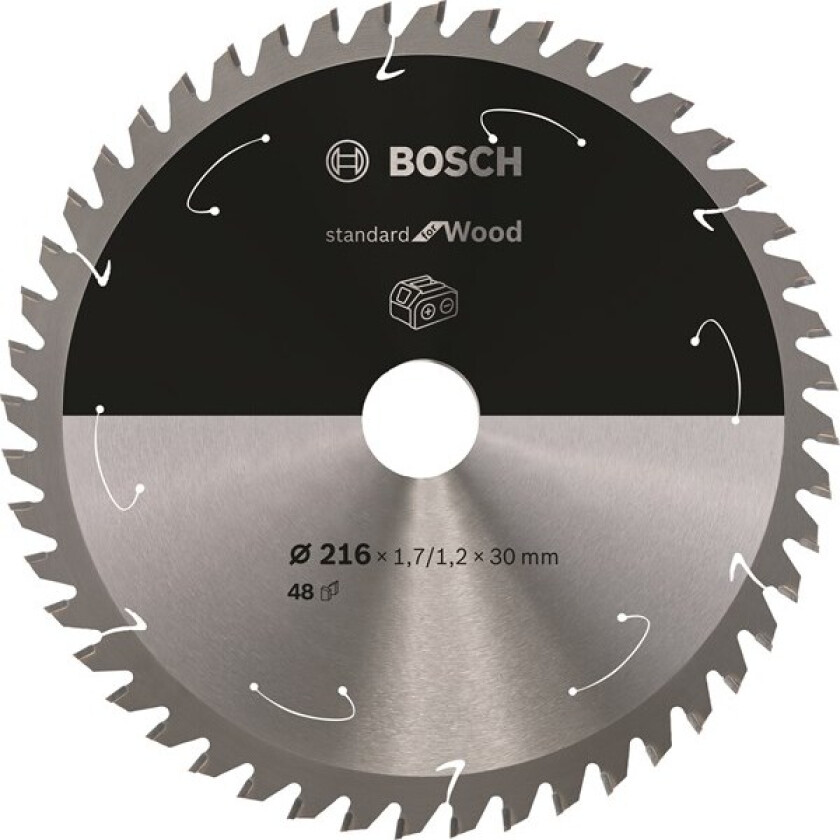 Standard for Wood-sirkelsagblad for batteridrevne sager 216x1,7/1,2x30 T48