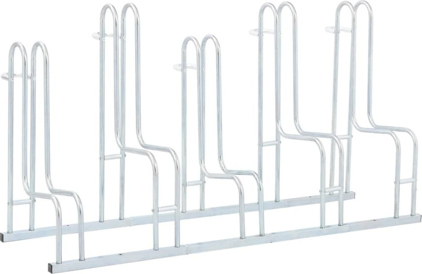 Sykkelstativ for 5 sykler gulv frittstående galvanisert stål