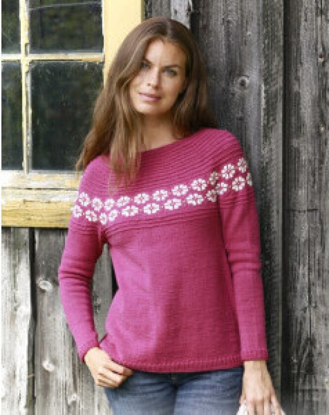 Daisy Delight by DROPS Design - Genser Strikkeoppskrift str. S - XXXL - XXX-Large