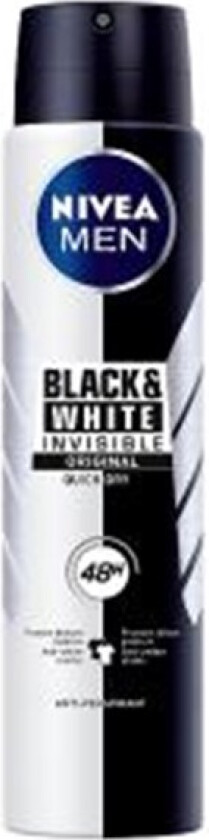 Men Black & White Invisible Original Antiperspirant Spray