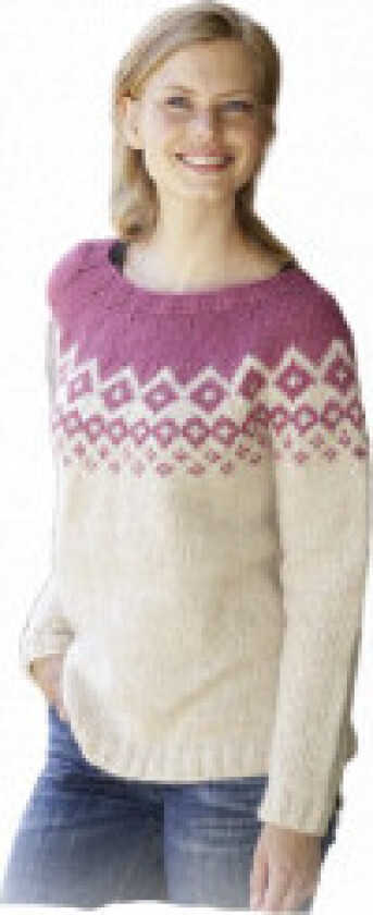 Bilde av  Diamond Delight by DROPS Design - Genser Strikkeoppskrift str. S - XX - XXX-Large