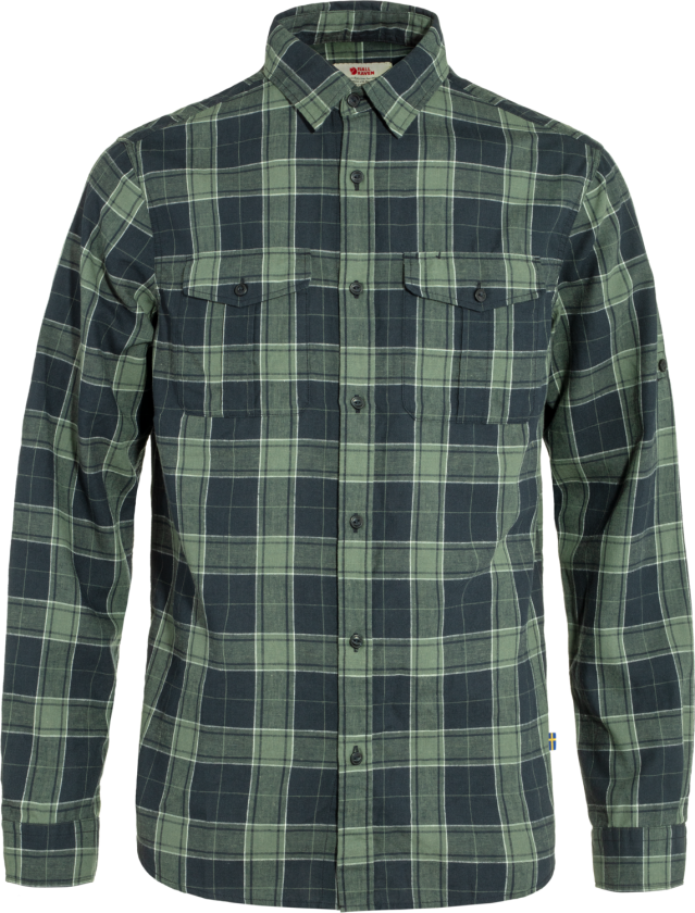 Men's Övik Travel Long Sleeved Shirt Dark Navy/patina Green XXL