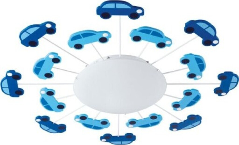 Viki 1 Barnelampe med biler, Plafond, Blå