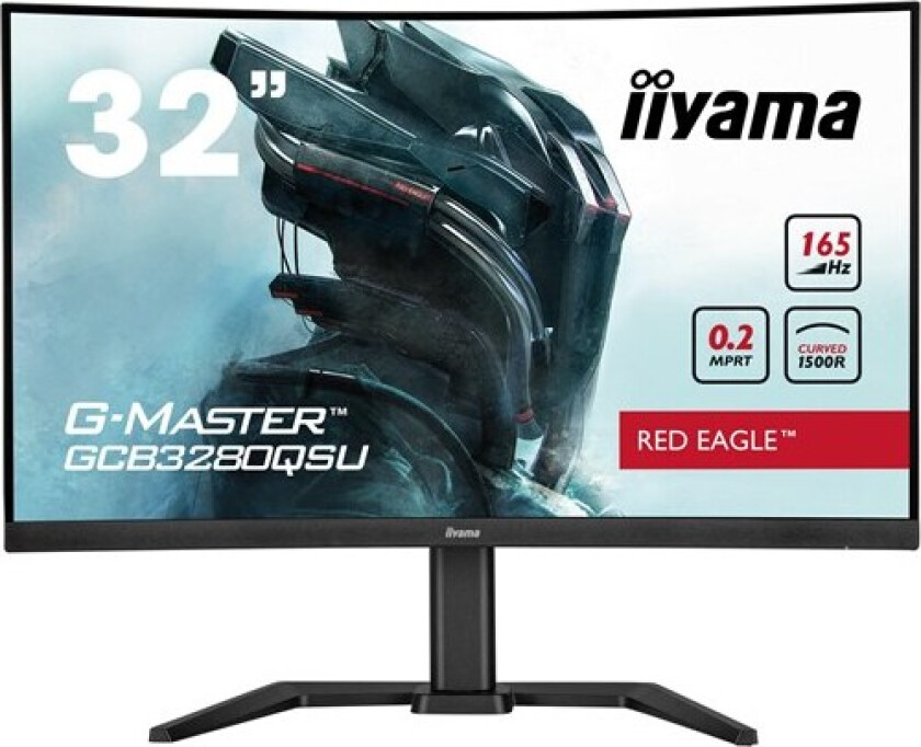 32" iiyama G-MASTER Red Eagle GCB3280QSU-B1 - LED monitor - curved - 32" - HDR - 1 ms - Skjerm