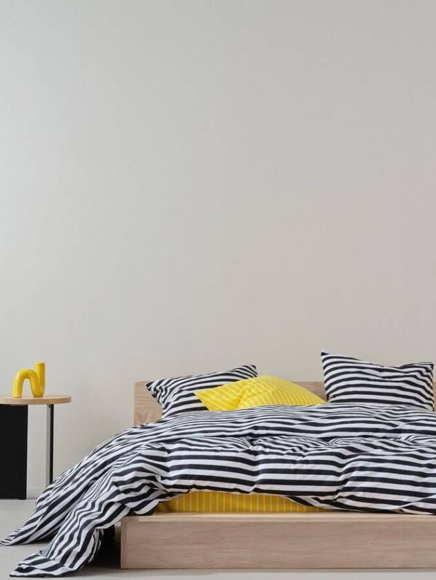 sengesett dobbeltseng Svart/hvit