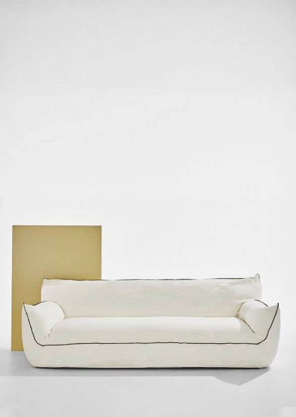 Gia sofa i lin, 3,5-seter A121b 100% linen white
