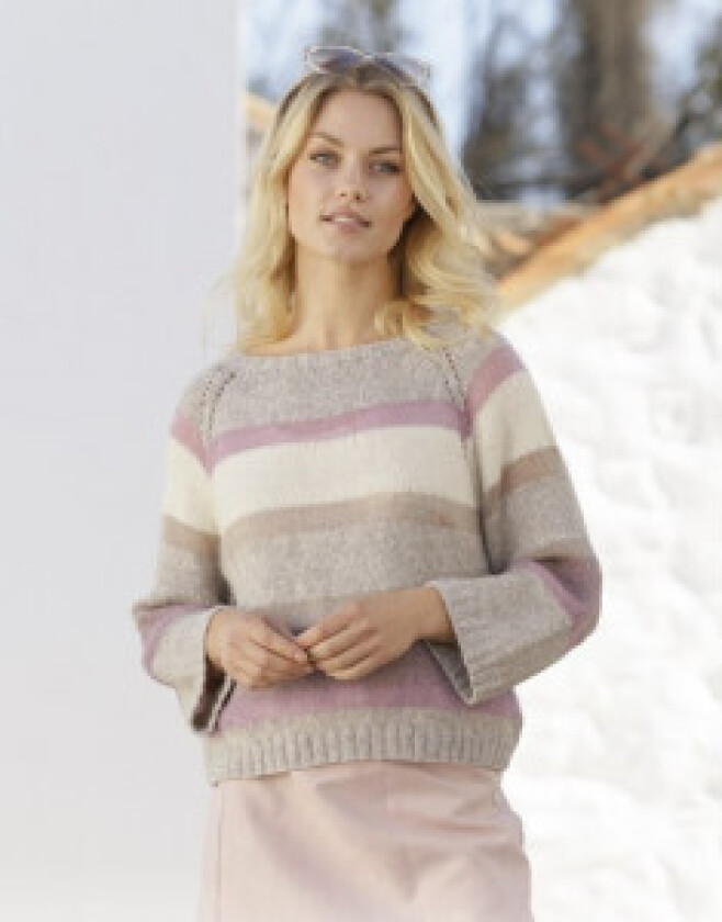 Bilde av  Rose Water av DROPS Design - Genser Strikkeoppskrift str. S - XXXL - XX-Large
