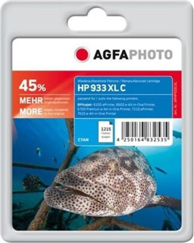 Photo - 145% - cyan - compatible - ink cartridge (alternative for: HP 933XL HP CN054AE) - Blekkpatron Blå