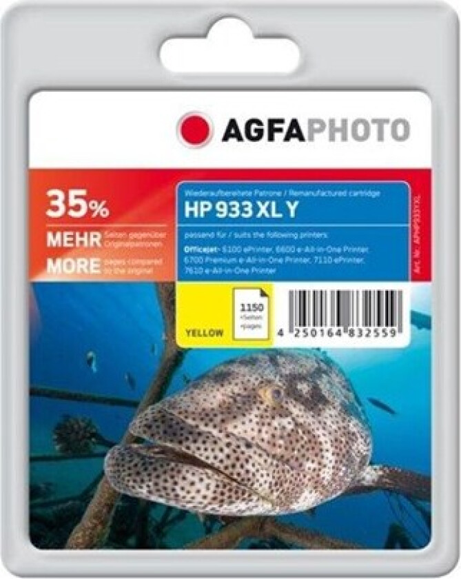Photo - 135% - yellow - compatible - ink cartridge (alternative for: HP 933XL HP CN056AE) - Blekkpatron Yellow