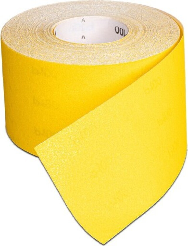 Sandpapir / slipepapir 100 mm x 50 m, gul, K120