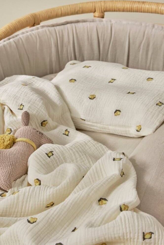 BABY sengesett vogn/vugge - økologisk Naturhvit