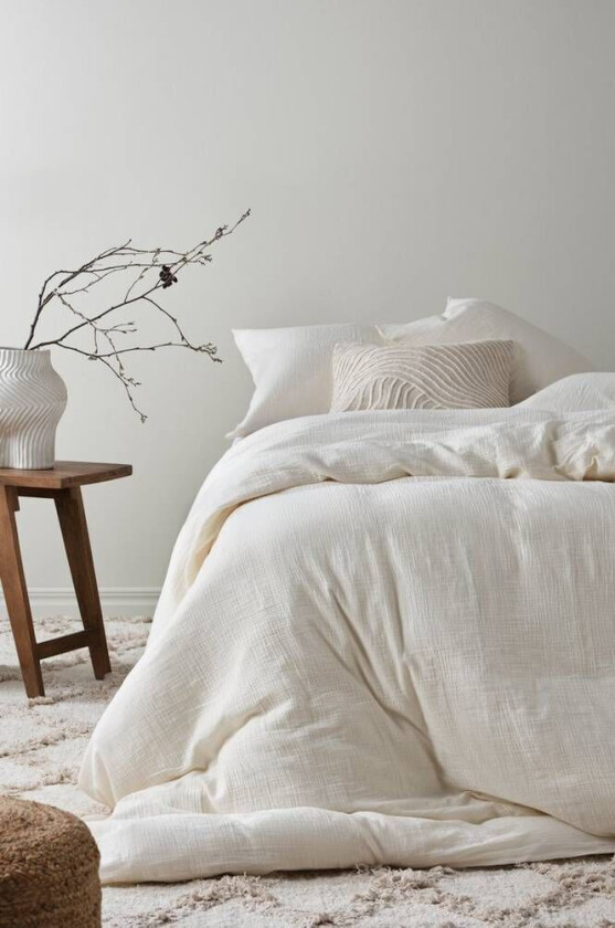 sengesett dobbeltseng - økologisk Naturhvit