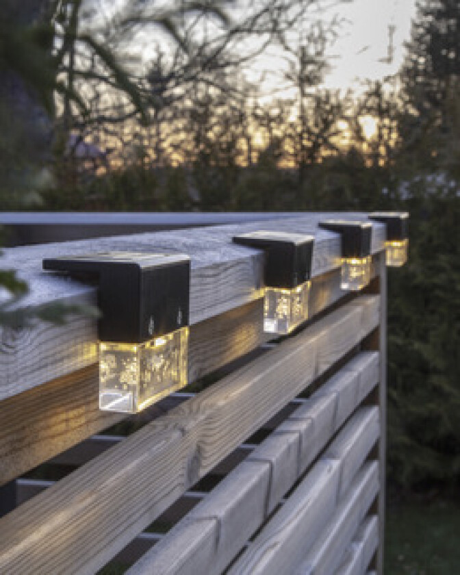 Solcelle vegglykt Bubbly LED 4-pk
