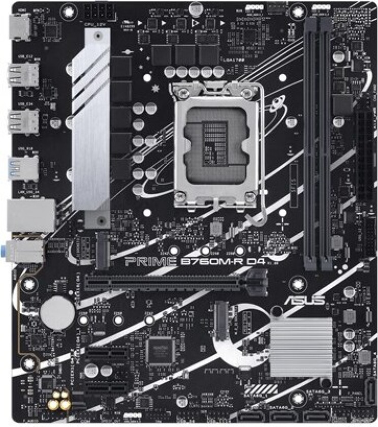 PRO B760M-R D4 Hovedkort - Intel B760 - Intel LGA1700 socket - DDR4 RAM - Micro-ATX