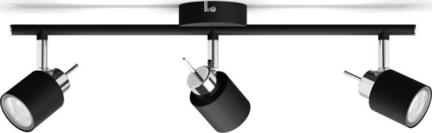 Meranti Taklampe 3xGU10, sort