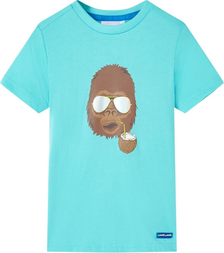 T-skjorte for barn med korte ermer aqua 140