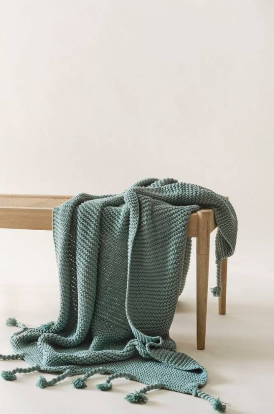 pledd - økologisk Dust aquablå