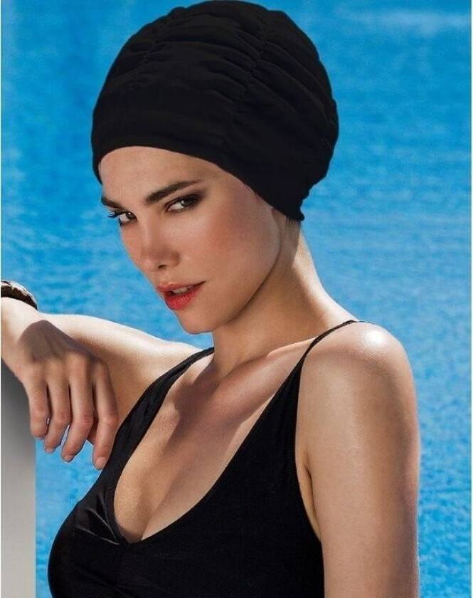 Badehette for kvinner FASHY Fabric Swim, svart