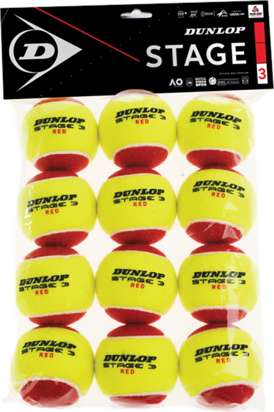 Tennisball Stage 3 RED 12-pack in Polybag