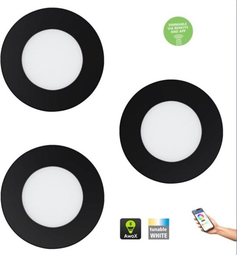 Connect-Z Indbyg. Spot sæt FUEVA-Z SMARTLIGHT SVART