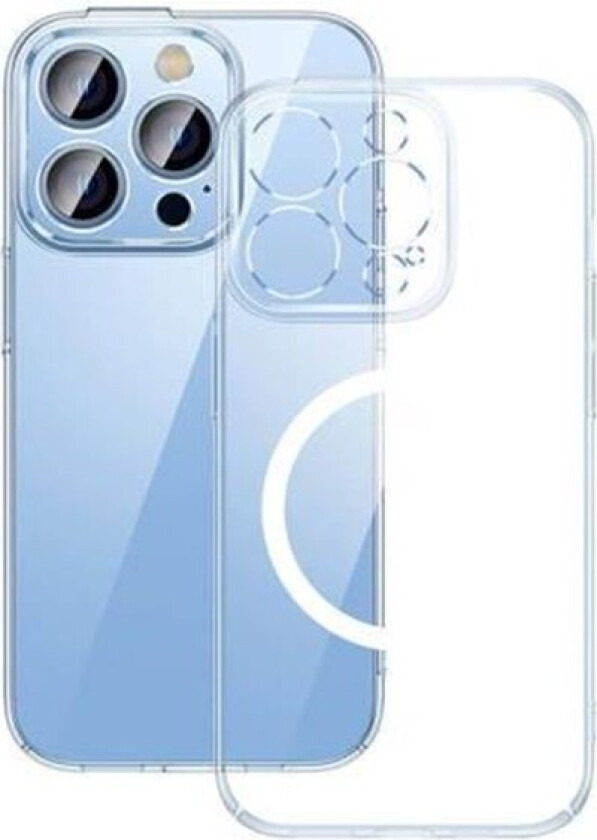 Crystal Transparent Magnetic Case and Crystal Transparent Magnetic Case and Tempered Glass set for iPhone 14 Pro Max