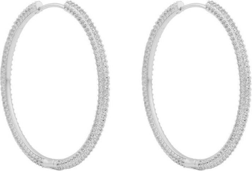 Snö Of Sweden North Ring Earrings Silver/Clear 40mm