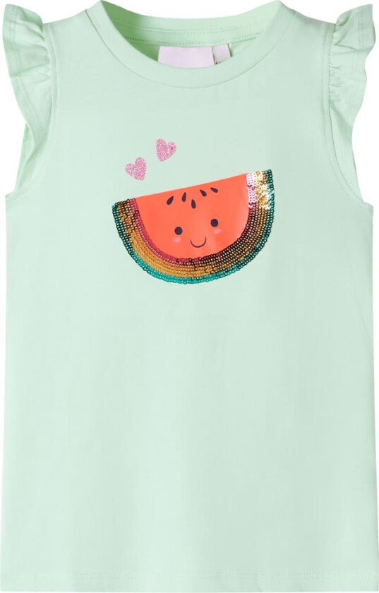 T-skjorte for barn med volangermer myk grønn 92