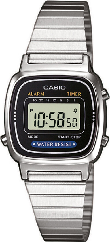 Få frem hvor fantastisk flink du er! - Casio Classic LA670WEA-1EF - Kvarts - Sølv - Unisex - Rustfritt stål - ledd m/skrue - Mineral