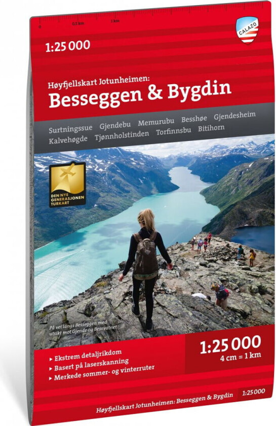 Høyfjellskart Jotunheimen :Besseggen & Bygdin