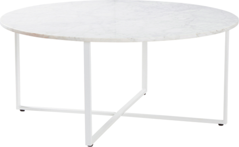 sofabord Ø 80 cm Hvit