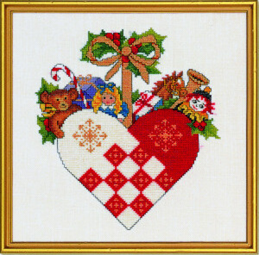 Broderisett Hjerte med leker 25x25cm