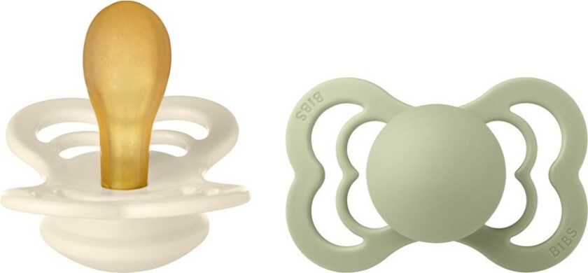 Pacifier Supreme Latex Ivory/Sage Size 2 2pcs