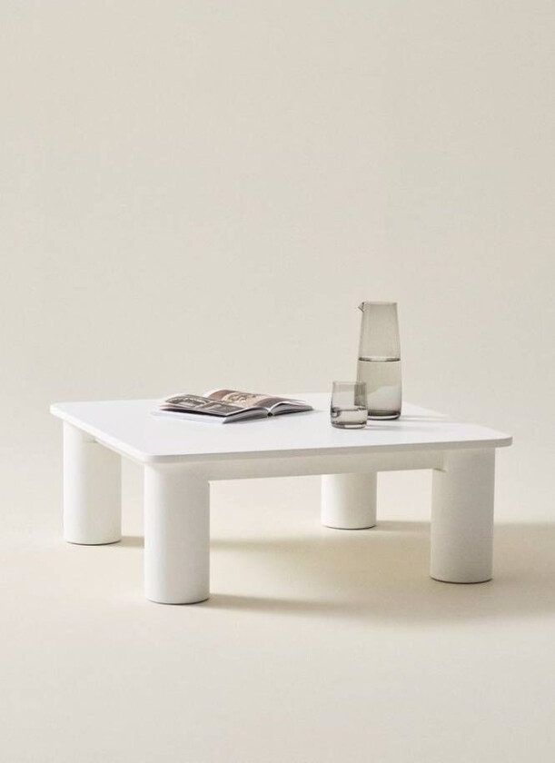sofabord 80x80 cm Matt hvit hvit