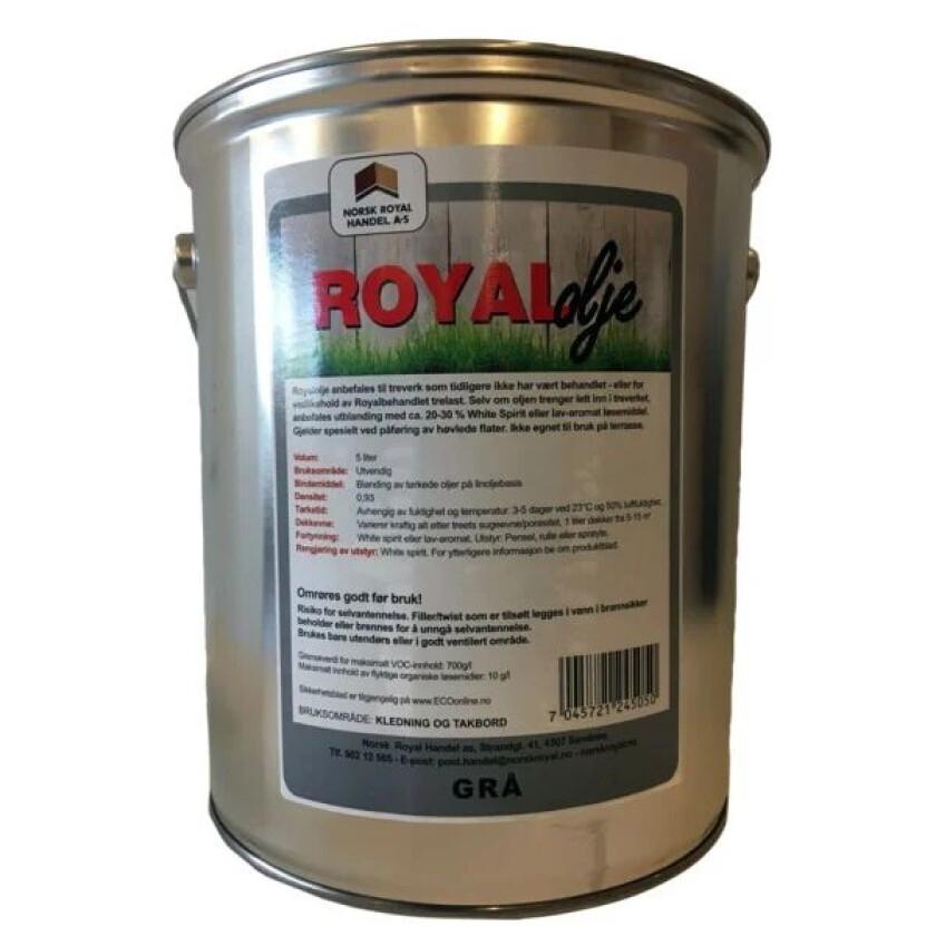 Royalolje rg-25 grå 5 ltil kledning og takbord