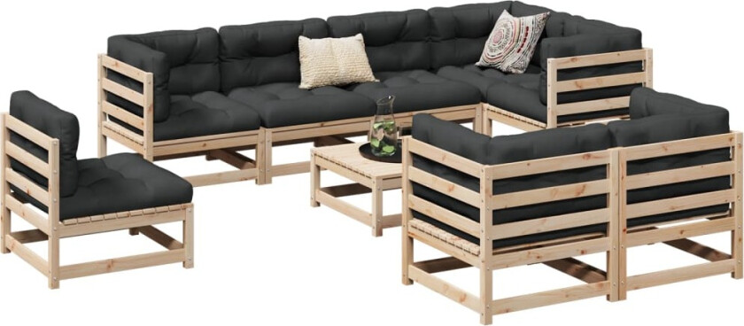 Hagesofasett 9 deler heltre furu