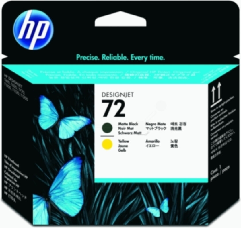 Hp Skriverhode No.72 Mat Svart & Gul - T1100