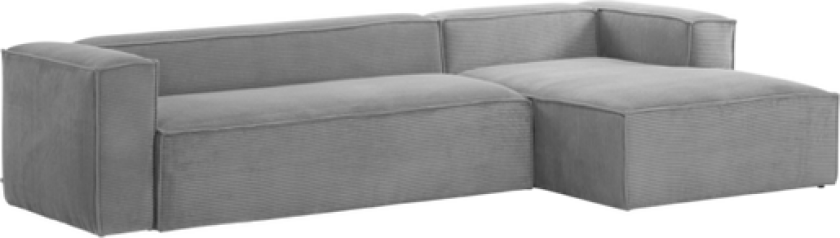 BLOK sofa 3-seter - divan høyre Mørk grå