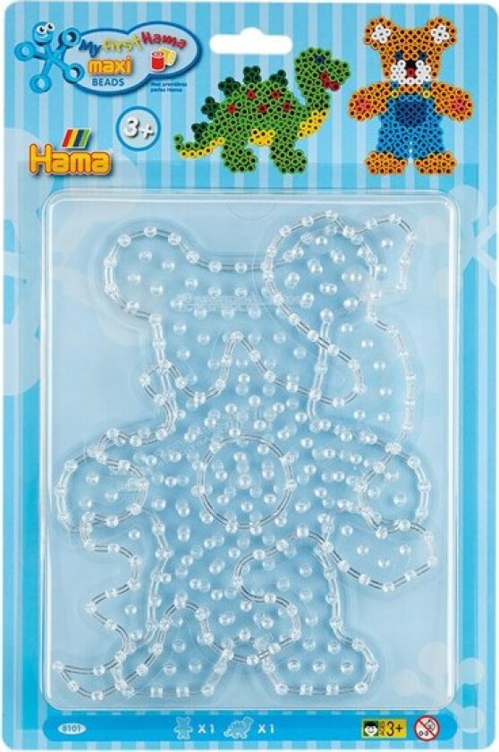 Bilde av Iron on Bead Plates Maxi - Dino and Teddy Bear