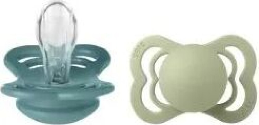 Supreme Silikone Sutter 2-pack symmetrisk Island Sea/Sage str. Str. 1