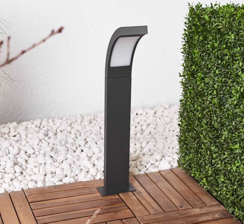 Grafittgrå LED-pullertlampe Juvia av aluminium