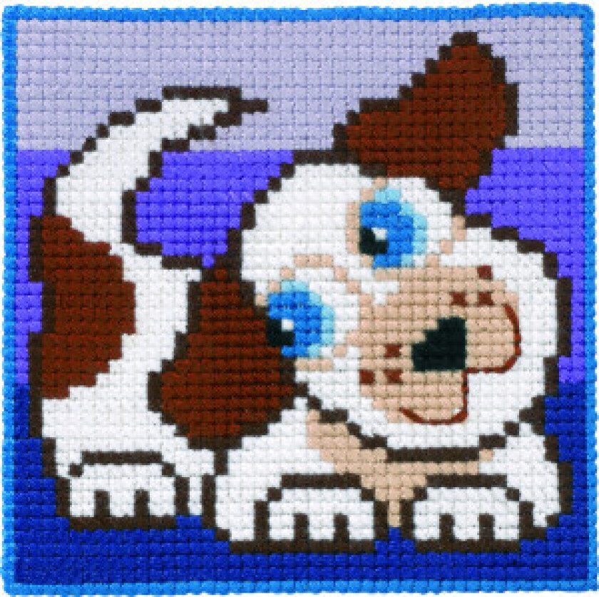 broderisett barnestråhund 25x25 cm