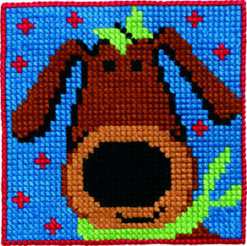 broderisett barnestråhund 25x25 cm