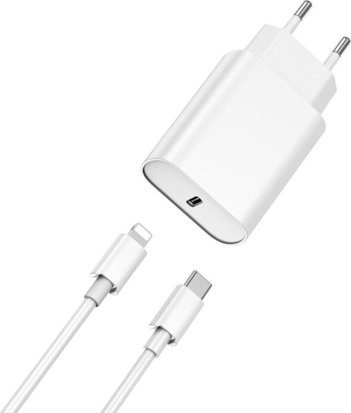 iPhone Hurtiglader USB-C strømadapter 20W + Kabel