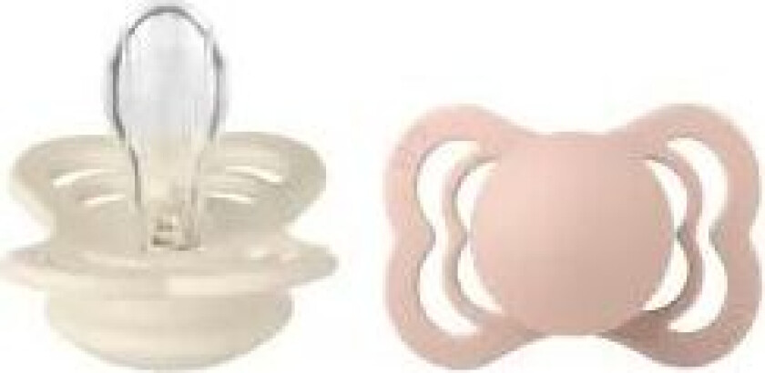 Supreme Silicone Sutter 2-pack symmetrisk elfenben / rødme str. Str. 1