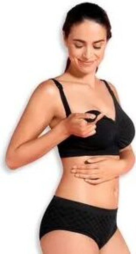 Graviditets- og Amme-BH m. Indlæg og Carri-Gel Sort str. Medium