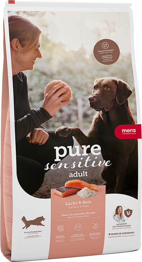 MERA Pure Sensitive Adult - Laks & Ris - 12,5 kg