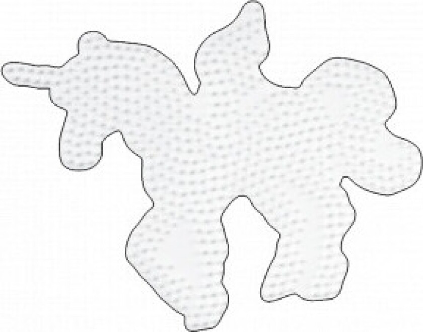 Midi Perleplate Fantasihest Hvit 18,5x15cm - 1 stk